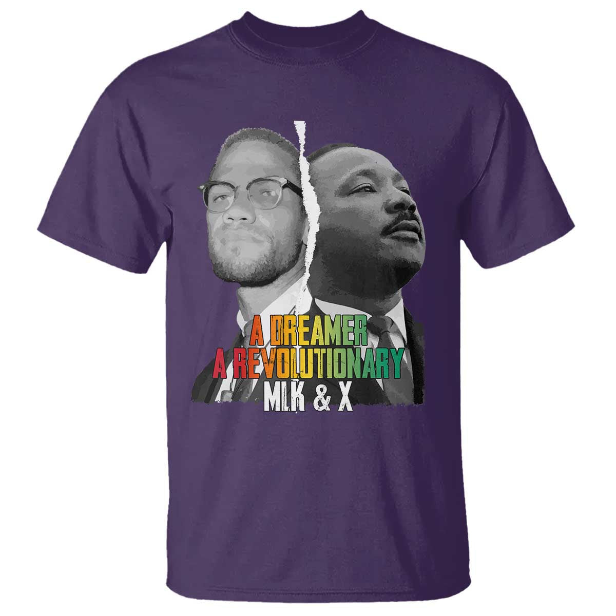 martin-luther-king-malcolm-x-t-shirt-a-dreamer-a-revolutionary-black-leaders