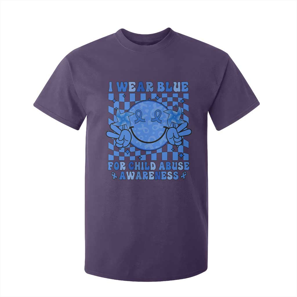 I Wear Blue For Child Abuse Support Month T Shirt For Kid