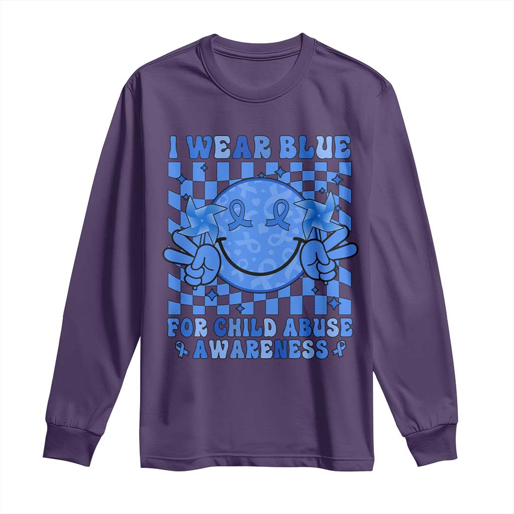 I Wear Blue For Child Abuse Support Month Long Sleeve Shirt
