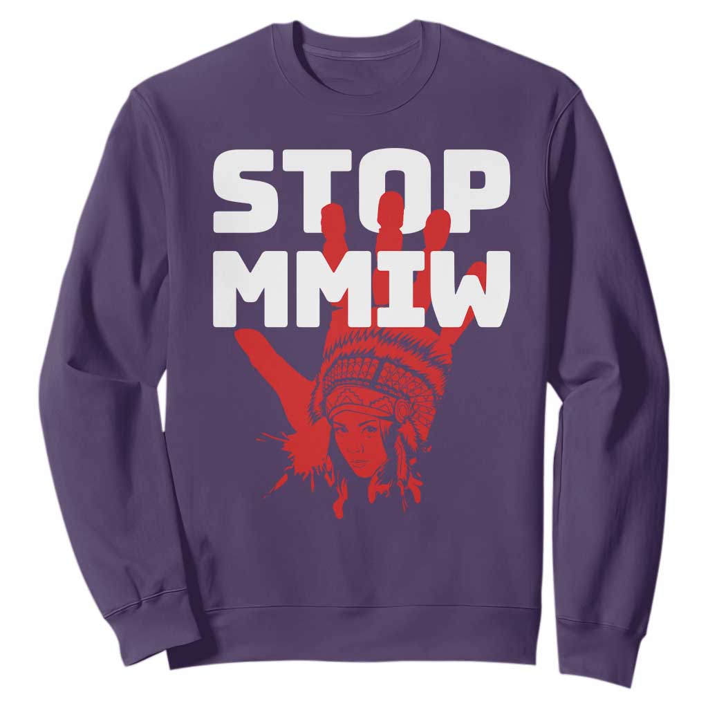 Indigenous Women Justice Gift Sweatshirt Stop MMIW Red Handprint Graphic