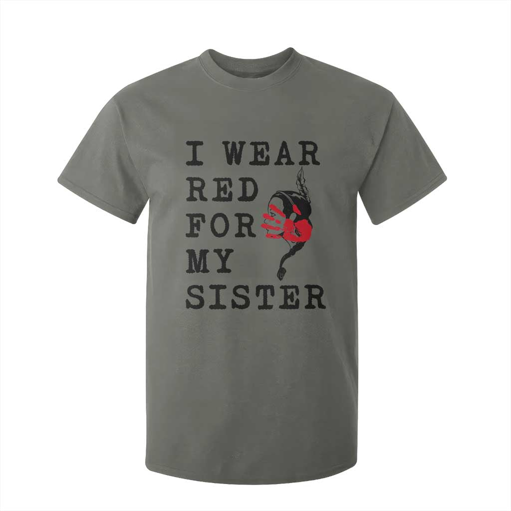 MMIW Native American Support T Shirt For Kid I Wear Red For My Sister