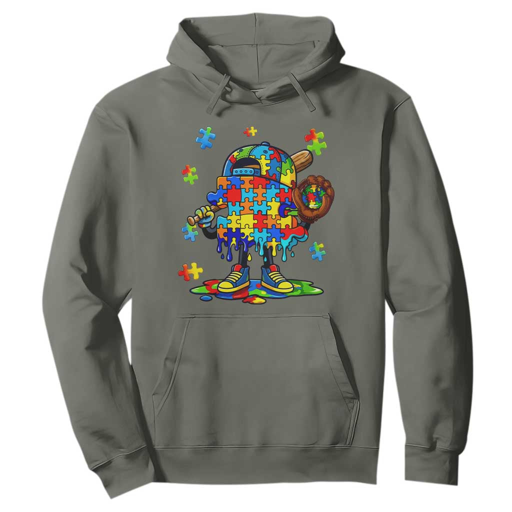 Autism Acceptance Baseball Hoodie Colorful Drip Graphic Neurodiversity Support