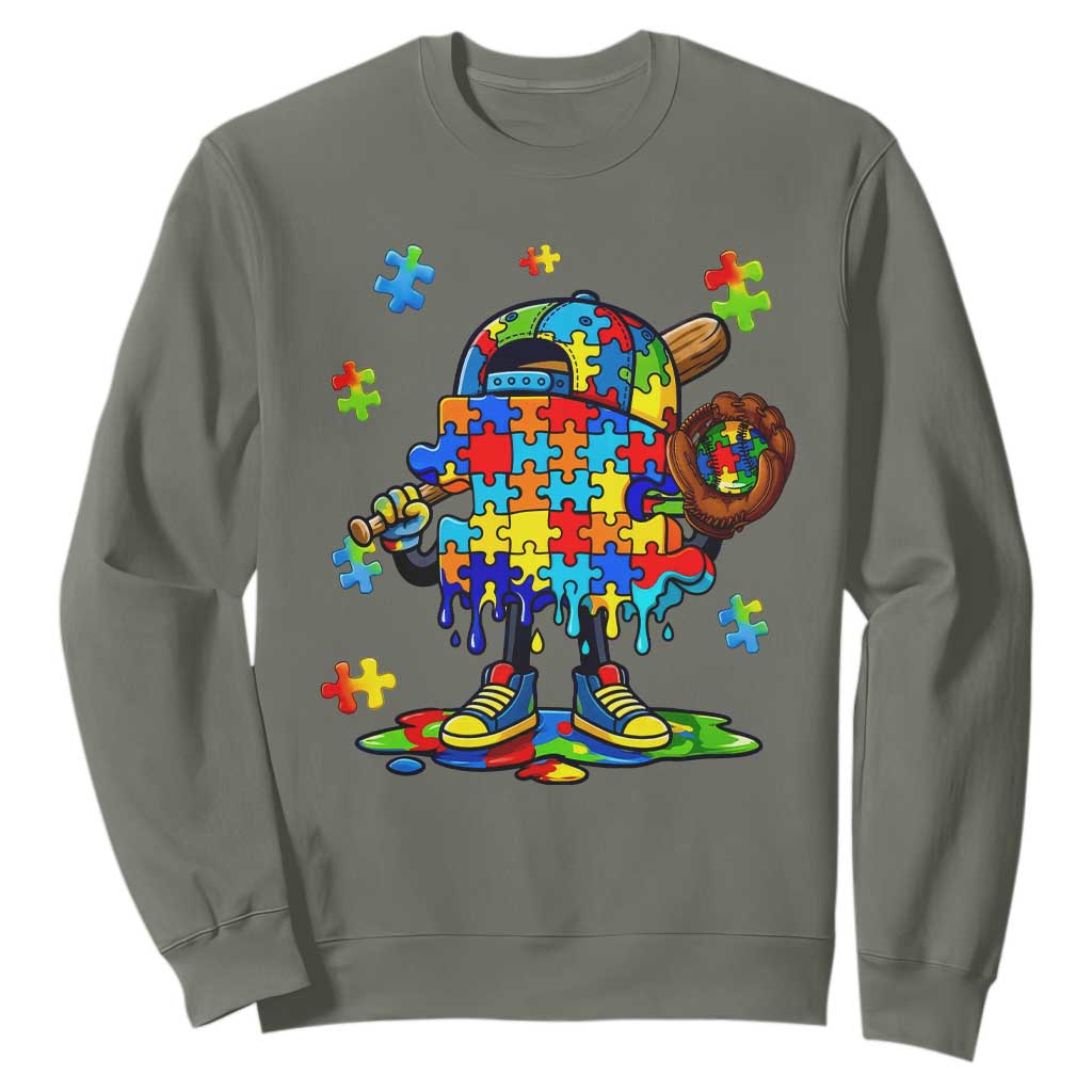 Autism Acceptance Baseball Sweatshirt Colorful Drip Graphic Neurodiversity Support