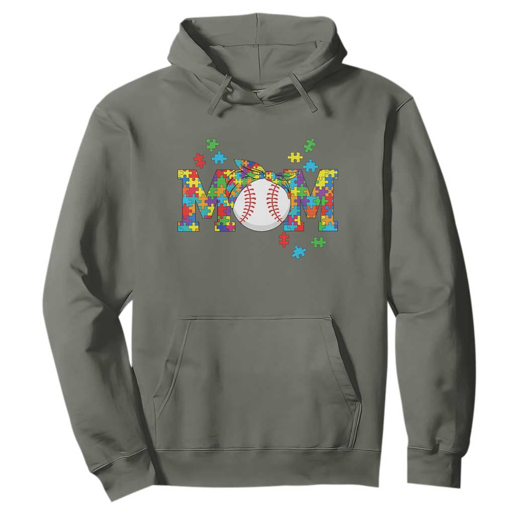 Autism Acceptance Baseball Mom Hoodie Proud Mom Inclusive Support Graphic