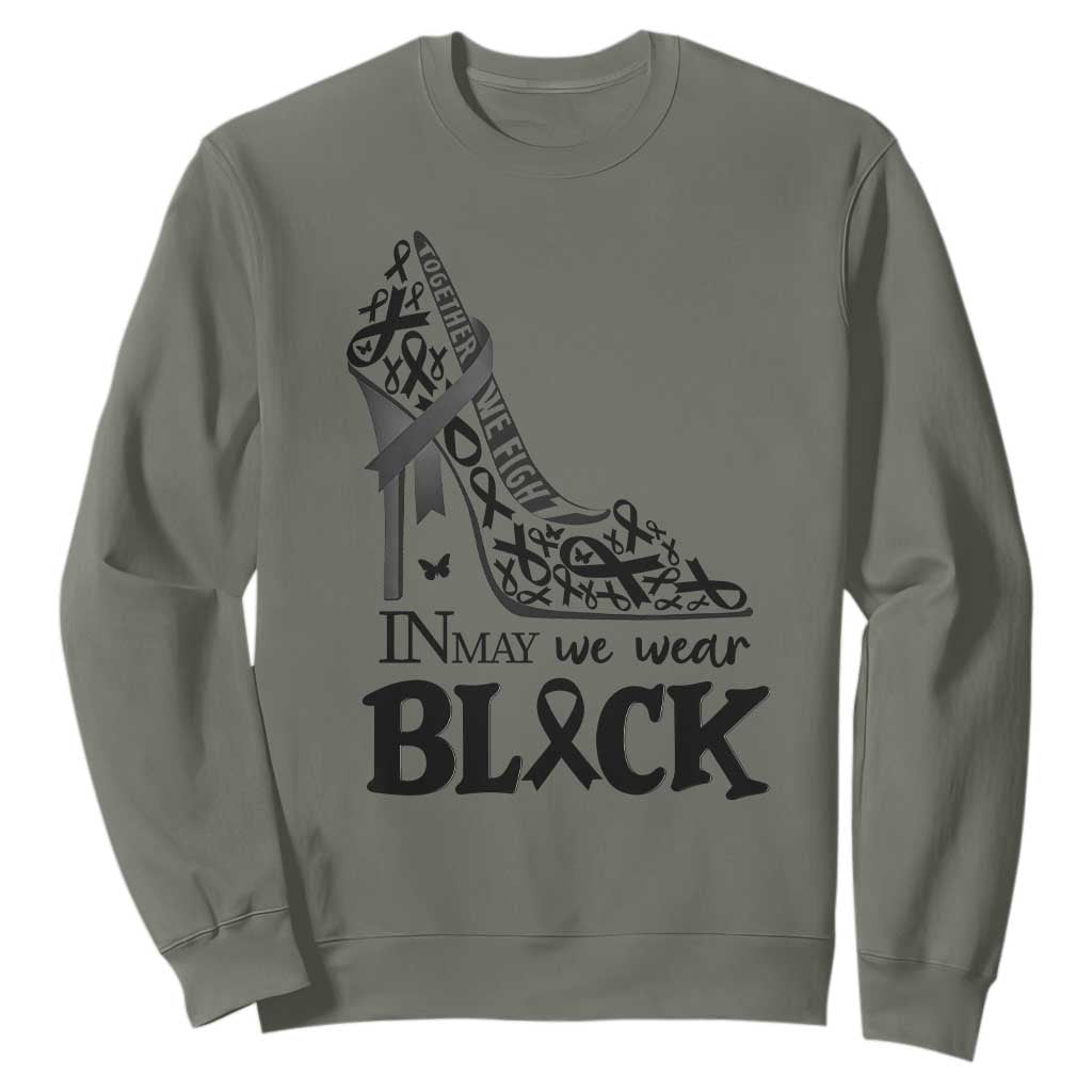 In May We Wear Black Sweatshirt Skin Cancer Support Gift For Her
