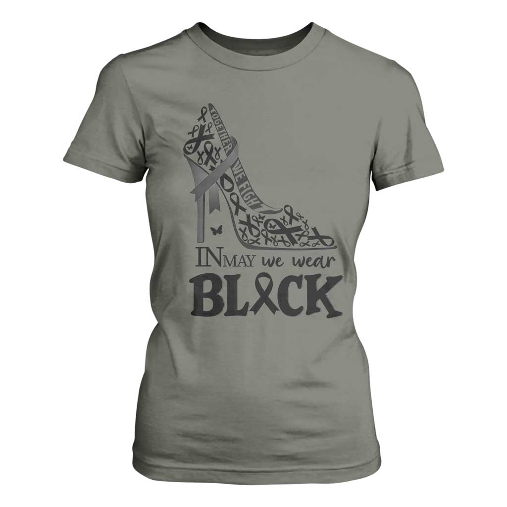 In May We Wear Black T Shirt For Women Skin Cancer Support Gift For Her