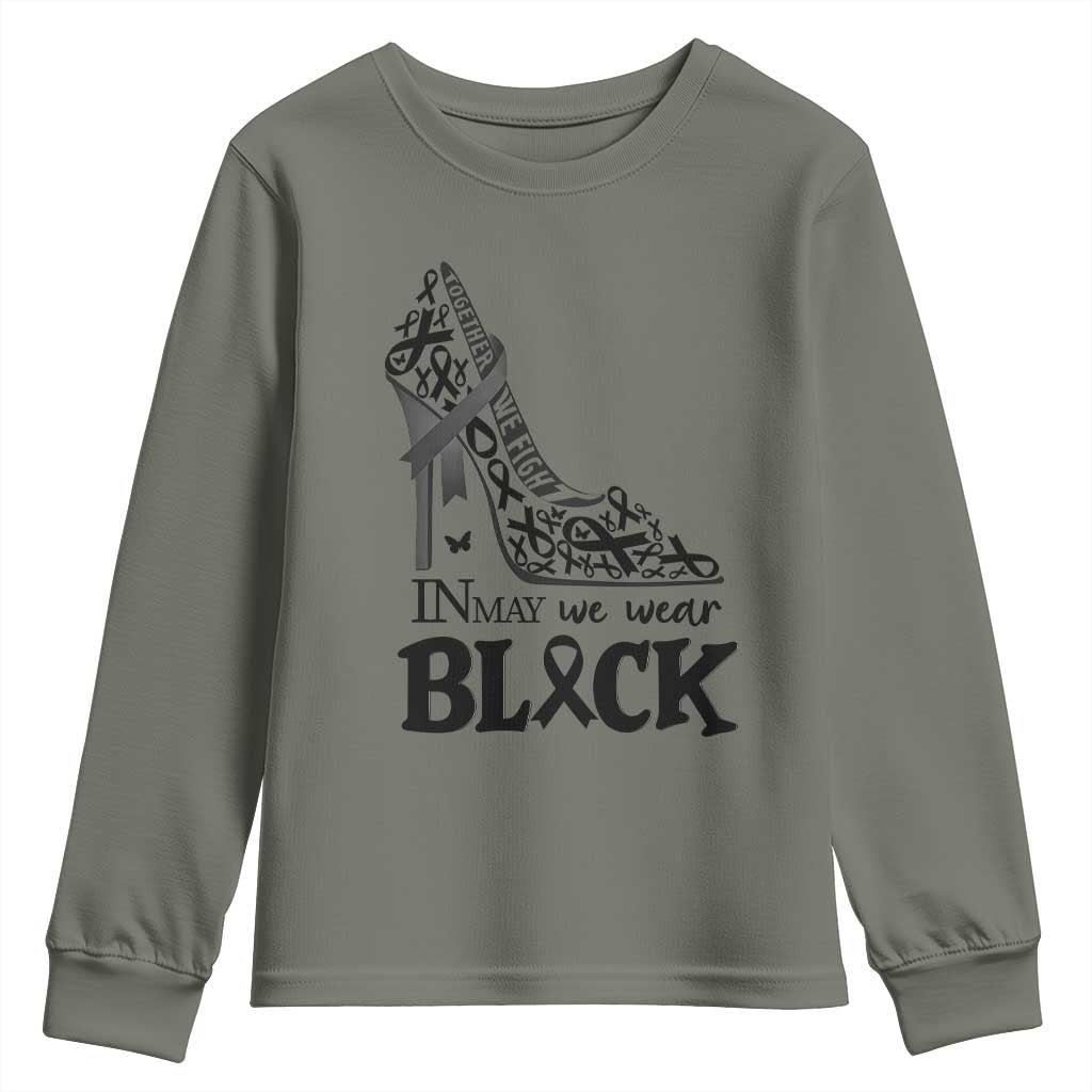 In May We Wear Black Youth Sweatshirt Skin Cancer Support Gift For Her