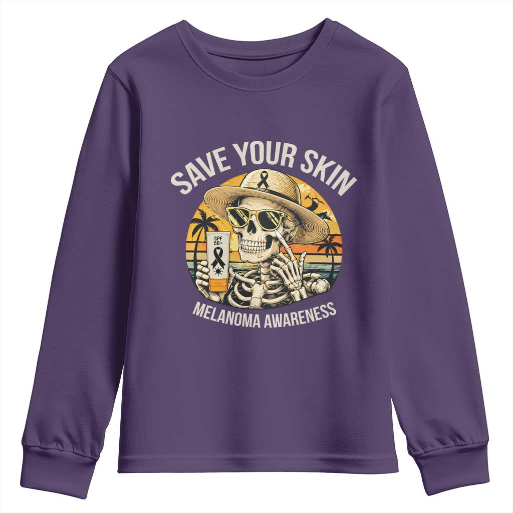 Funny Melanoma Cancer Graphic Youth Sweatshirt Save Your Skin