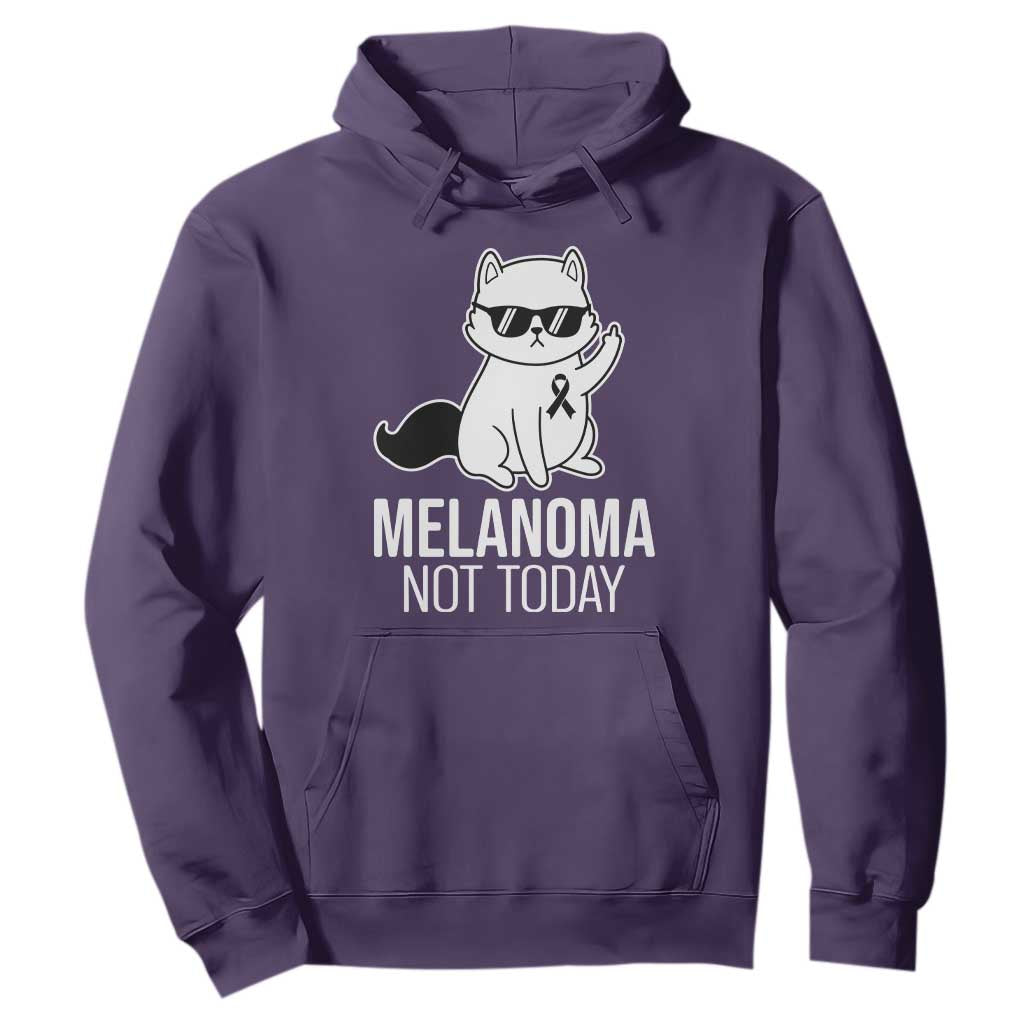Funny Melanoma Fighter Cat Hoodie Not Today Skin Cancer