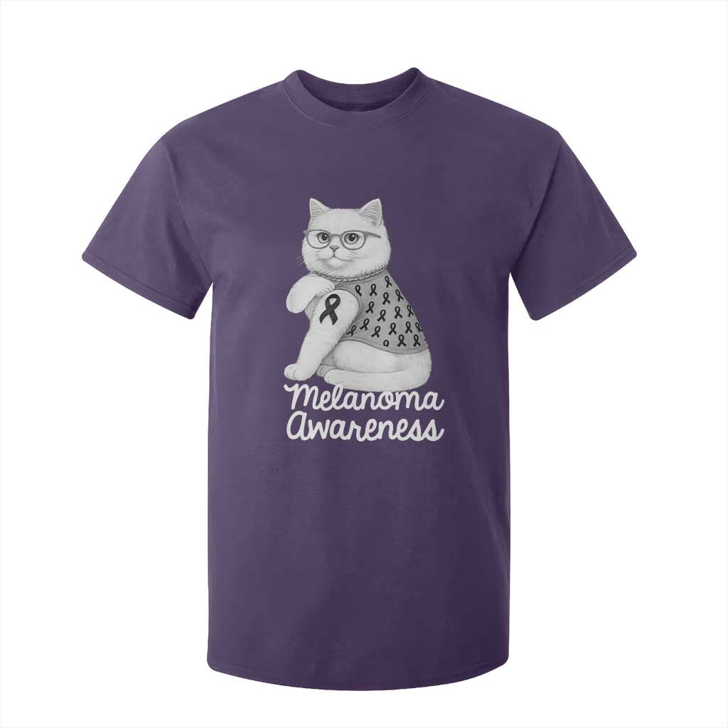 British Shorthair Skin Cancer Support T Shirt For Kid Melanoma Fighter Cat Gift