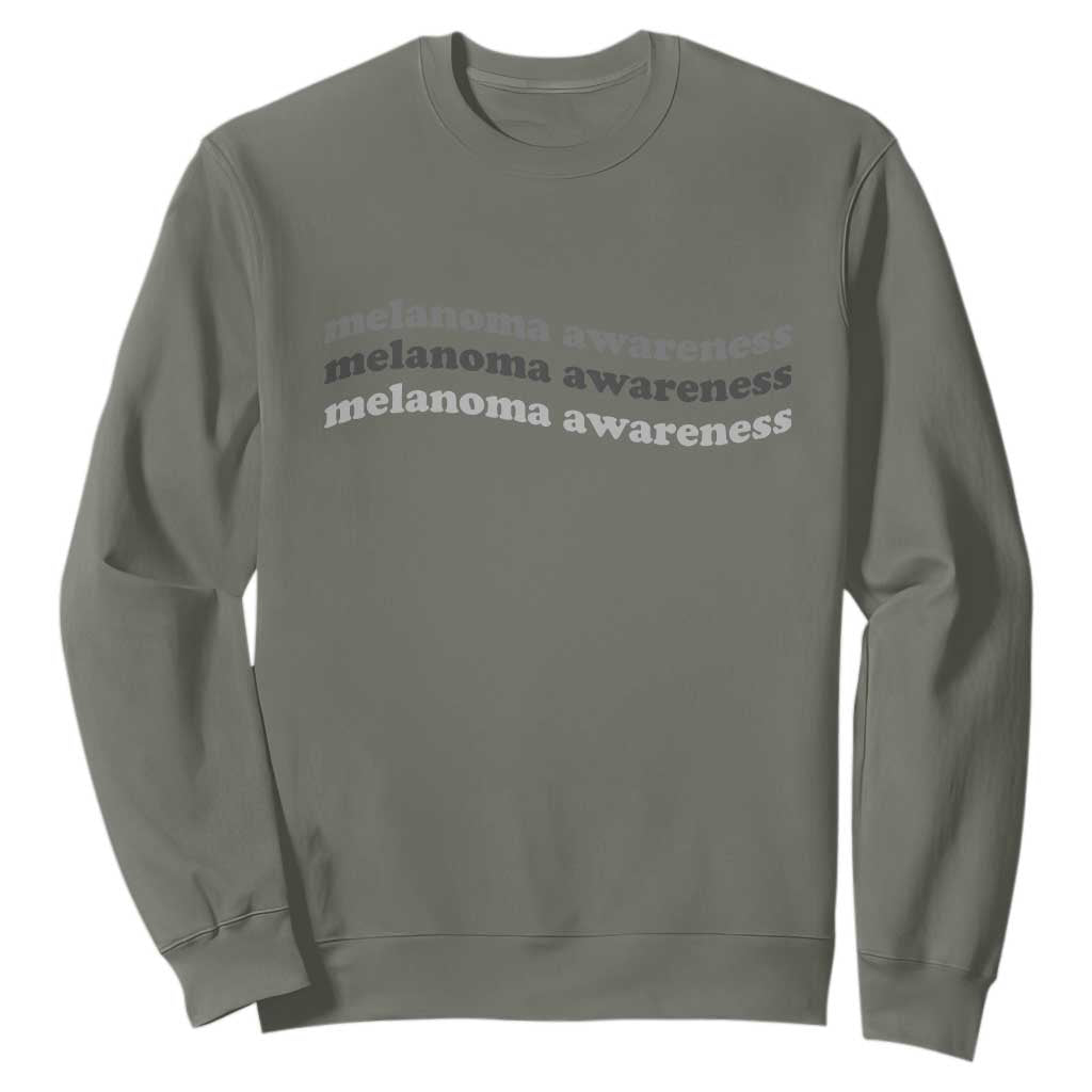 Melanoma Groovy Wavy Typography Sweatshirt Skin Cancer Warrior Gift