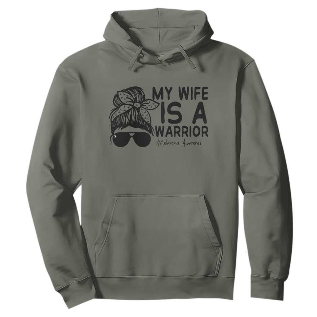 My Wife Is A Warrior Hoodie Melanoma Support Husband Gift