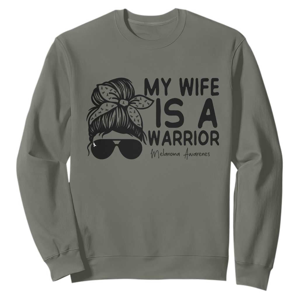 My Wife Is A Warrior Sweatshirt Melanoma Support Husband Gift