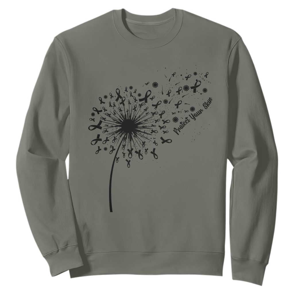 Protect Your Skin Sweatshirt Melanoma Support Dandelion Gift