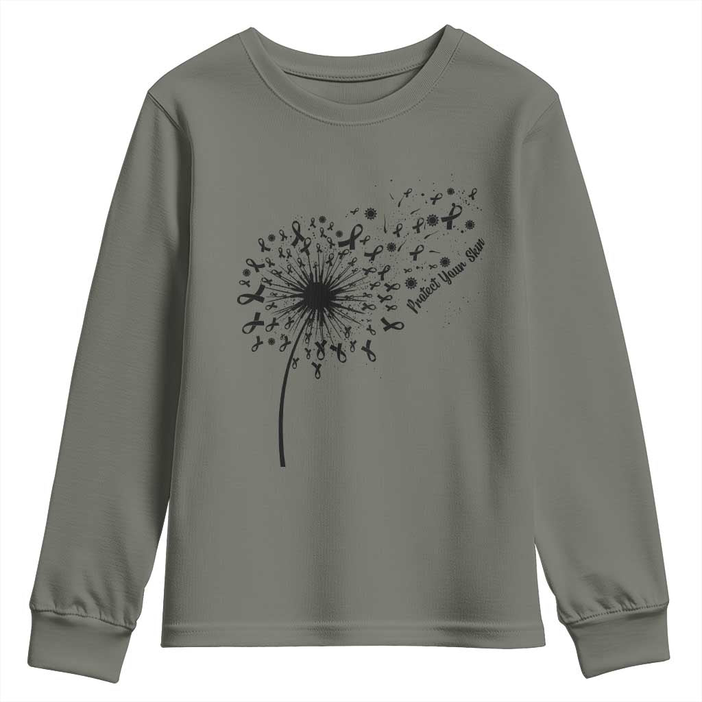 Protect Your Skin Youth Sweatshirt Melanoma Support Dandelion Gift