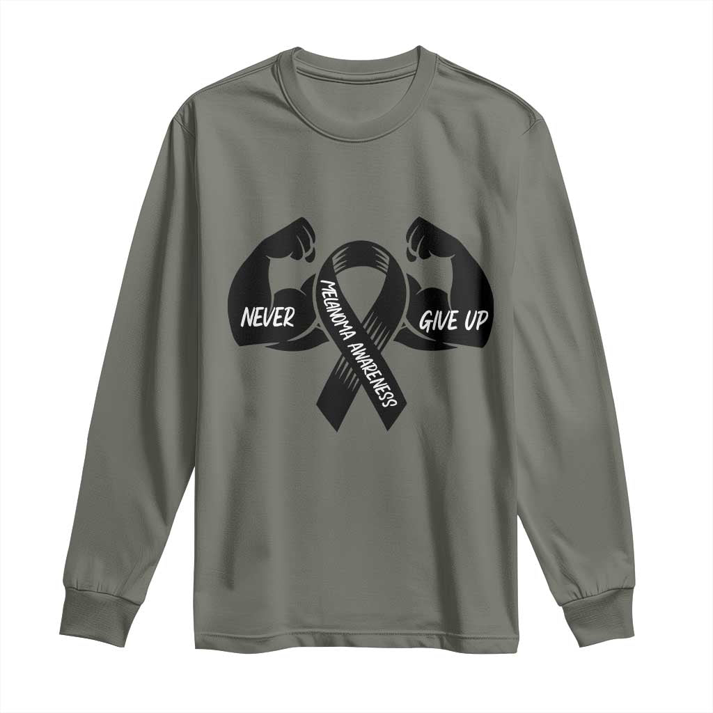 Melanoma Warrior Long Sleeve Shirt Never Give Up
