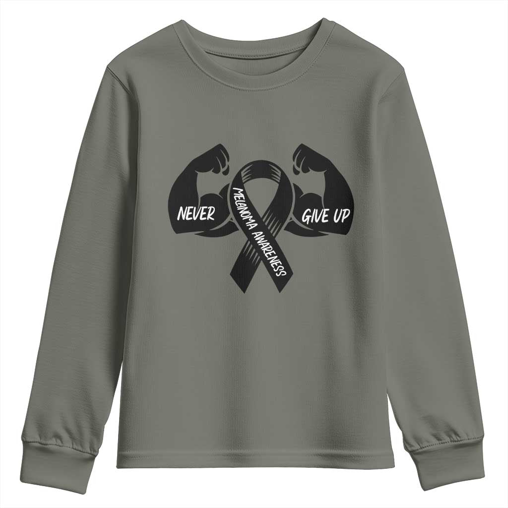 Melanoma Warrior Youth Sweatshirt Never Give Up