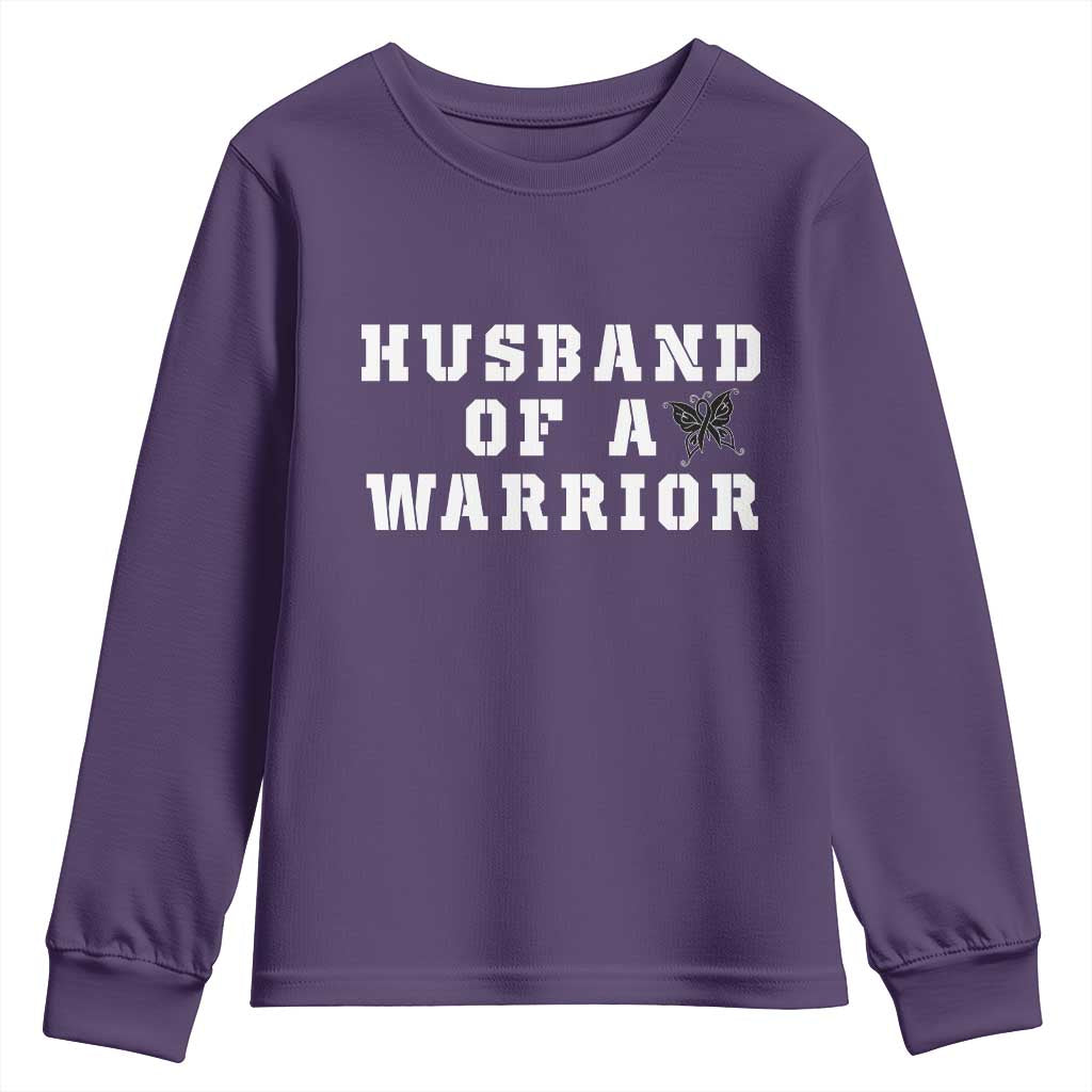 Husband Of A Warrior Youth Sweatshirt Melanoma Wife Support