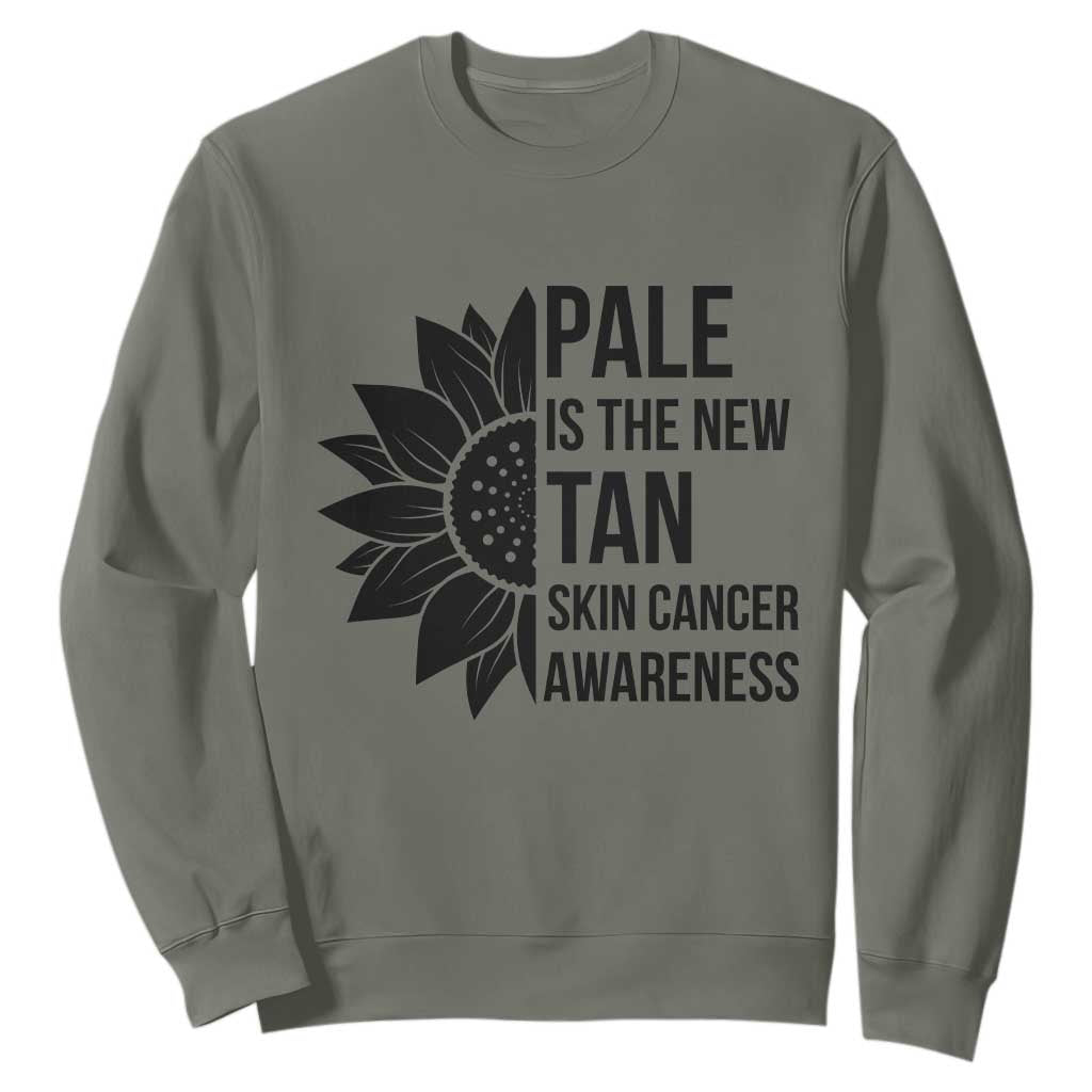 Skin Cancer Survivor Warrior Sweatshirt Pale Is The New Tan