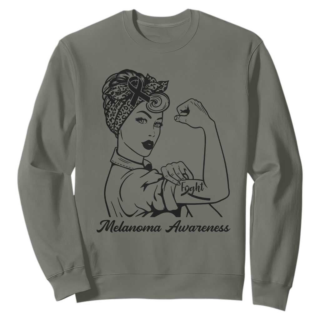 Melanoma Support Strong Woman Sweatshirt Feminist Warrior