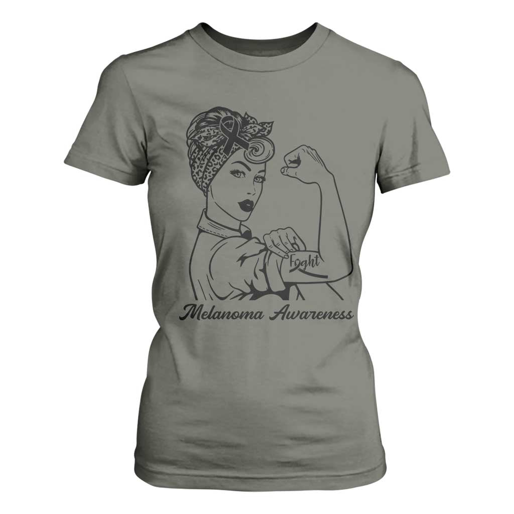 Melanoma Support Strong Woman T Shirt For Women Feminist Warrior