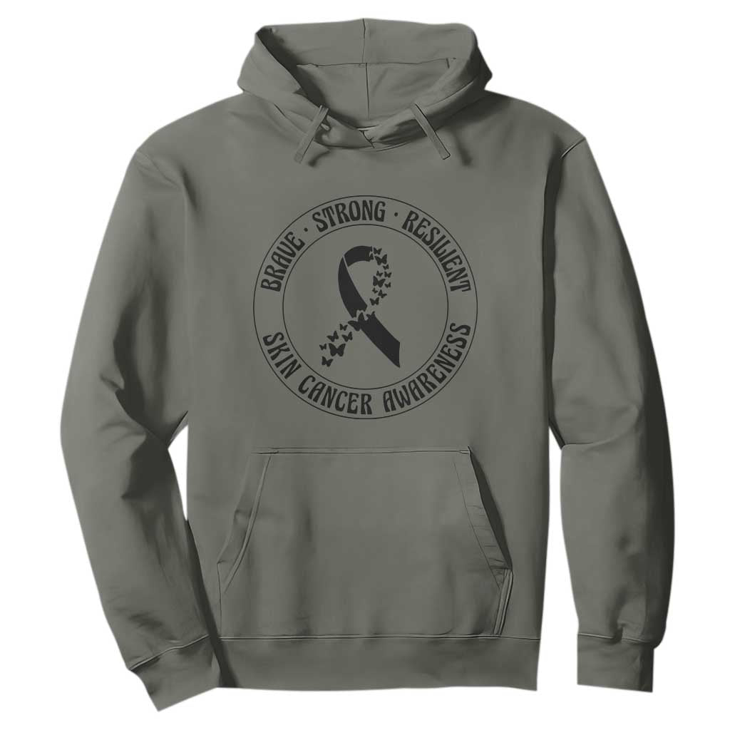 Melanoma Support Hoodie Brave Strong Resilient Warrior