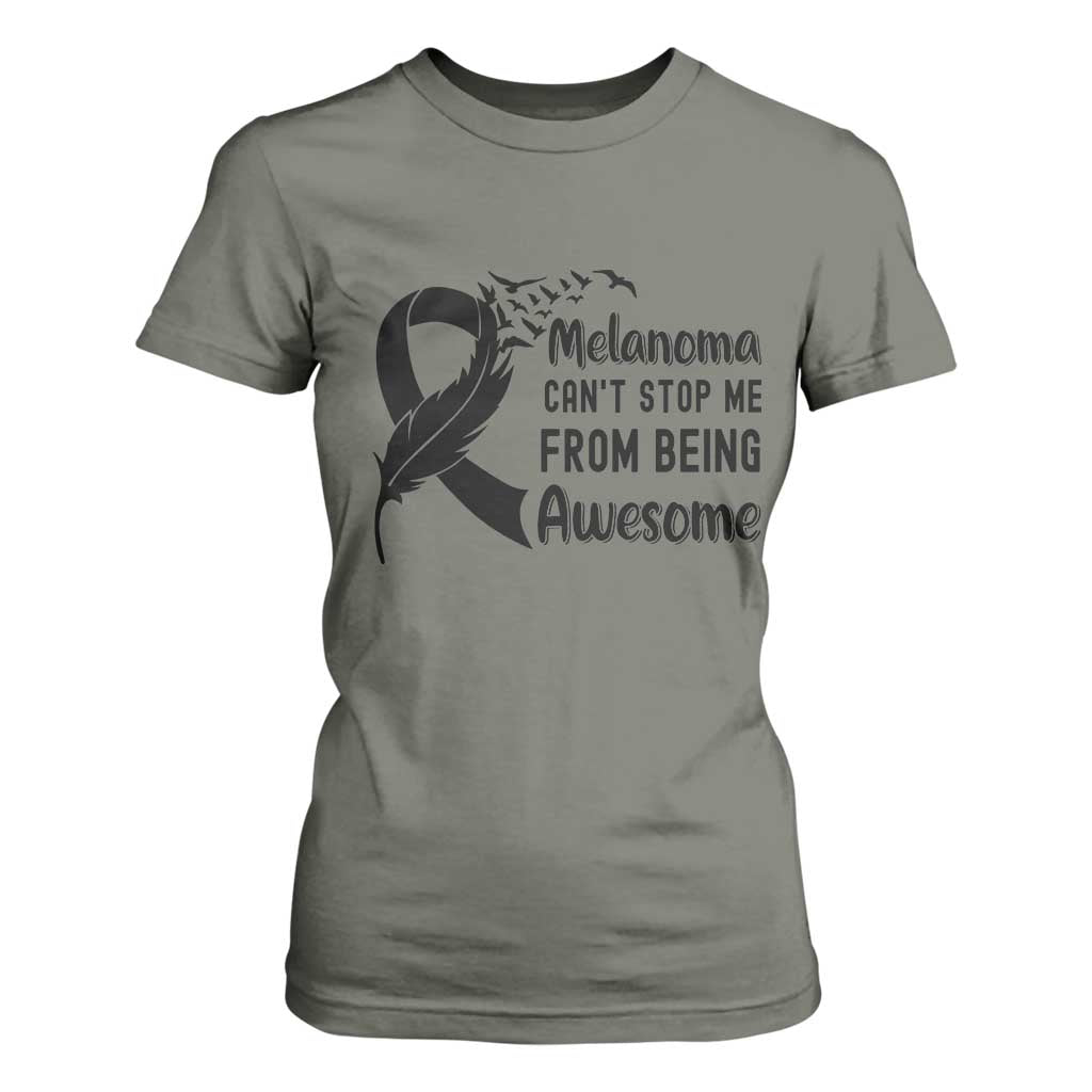 Melanoma Cant Stop Me From Being Awesome T Shirt For Women Support Squad Gift