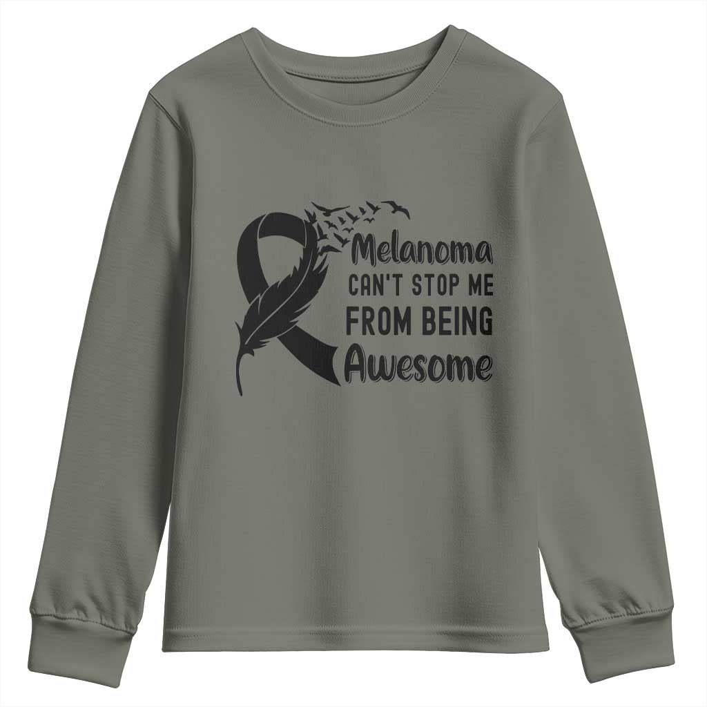 Melanoma Cant Stop Me From Being Awesome Youth Sweatshirt Support Squad Gift