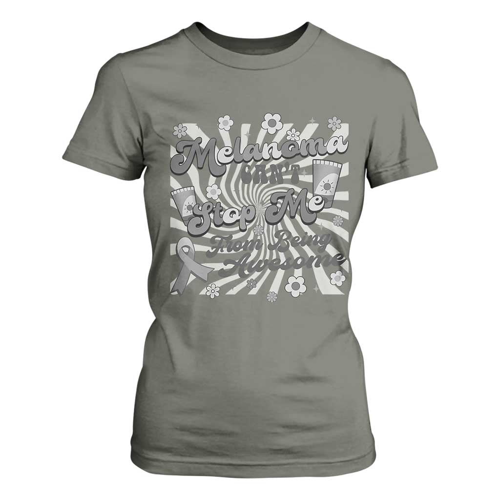 Melanoma Support Squad T Shirt For Women Melanoma Can't Stop Me