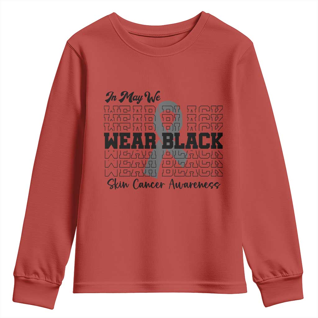 Supporting Skin Cancer Fighters Youth Sweatshirt In May We Wear Black