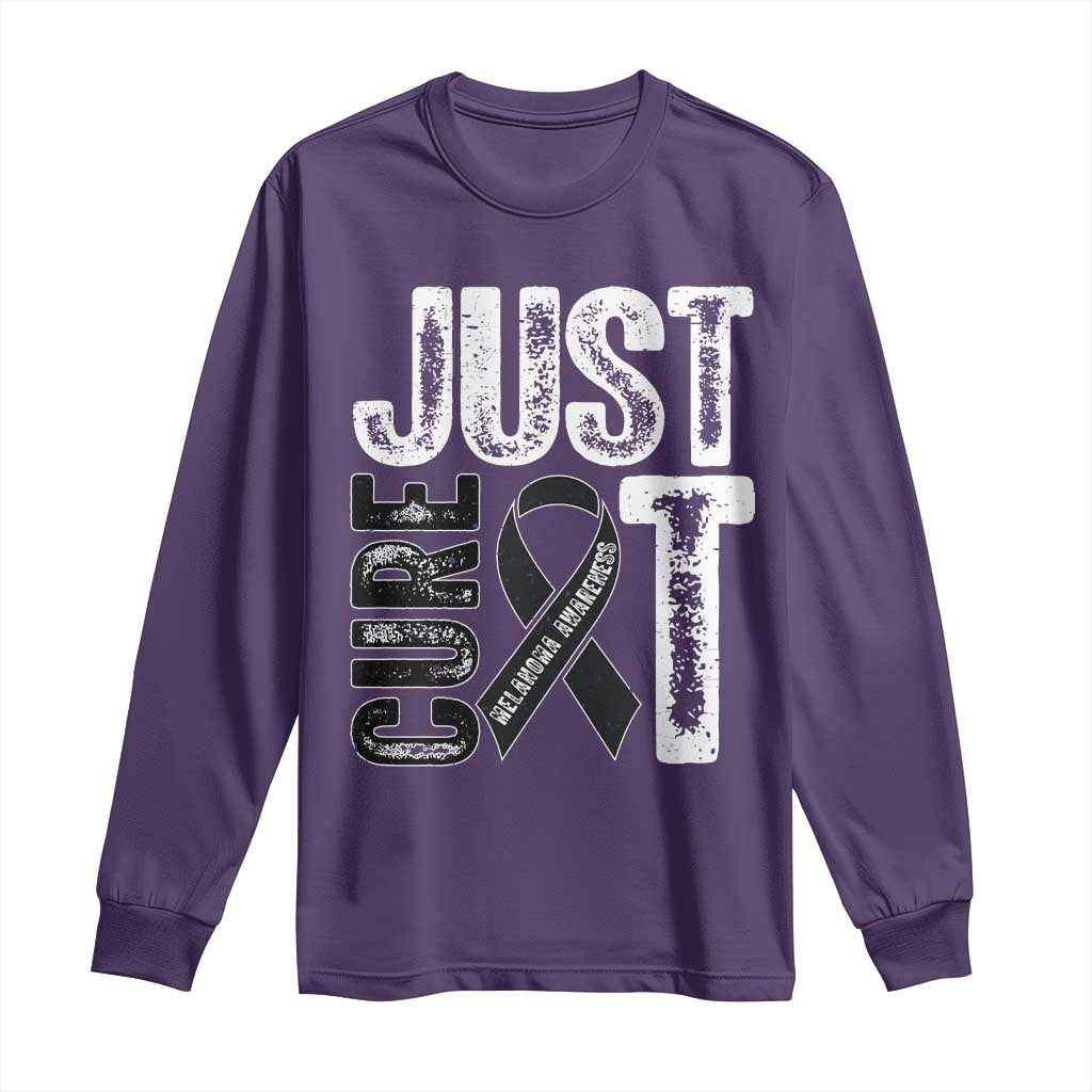 Skin Cancer Warrior Fighter Long Sleeve Shirt Just Cure It