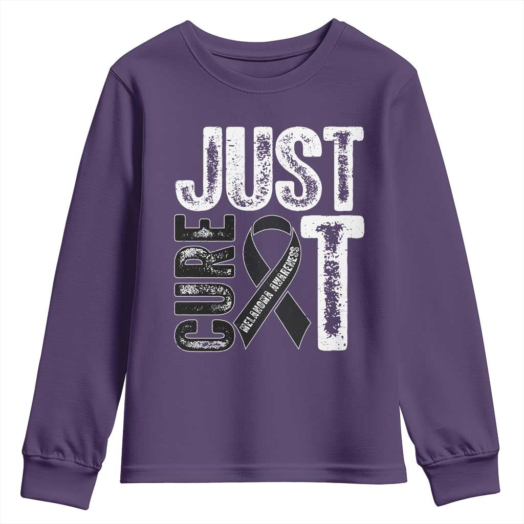 Skin Cancer Warrior Fighter Youth Sweatshirt Just Cure It