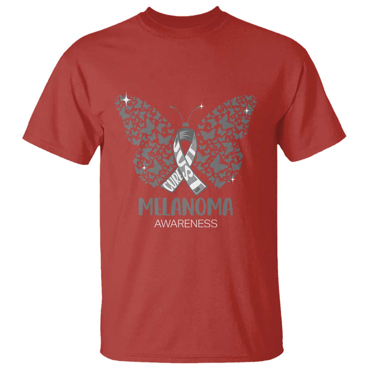 Just Cure It T Shirt Melanoma Warrior Butterfly Support