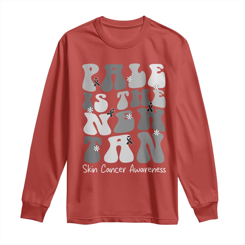 Skin Cancer Warrior Long Sleeve Shirt Pale Is The New Tan
