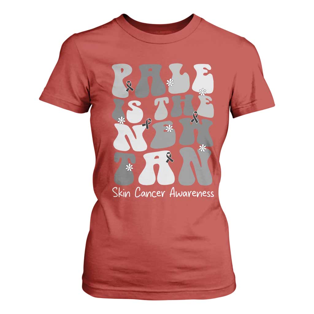 Skin Cancer Warrior T Shirt For Women Pale Is The New Tan