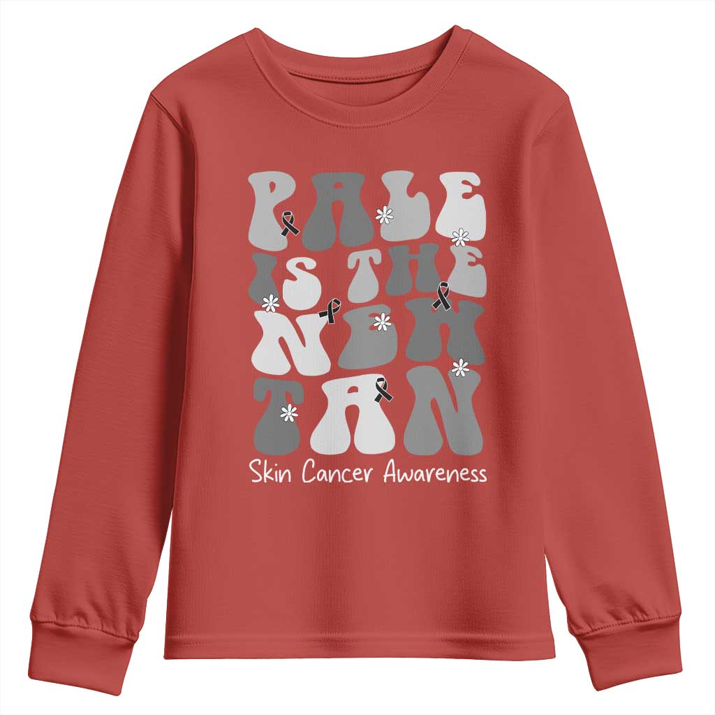 Skin Cancer Warrior Youth Sweatshirt Pale Is The New Tan