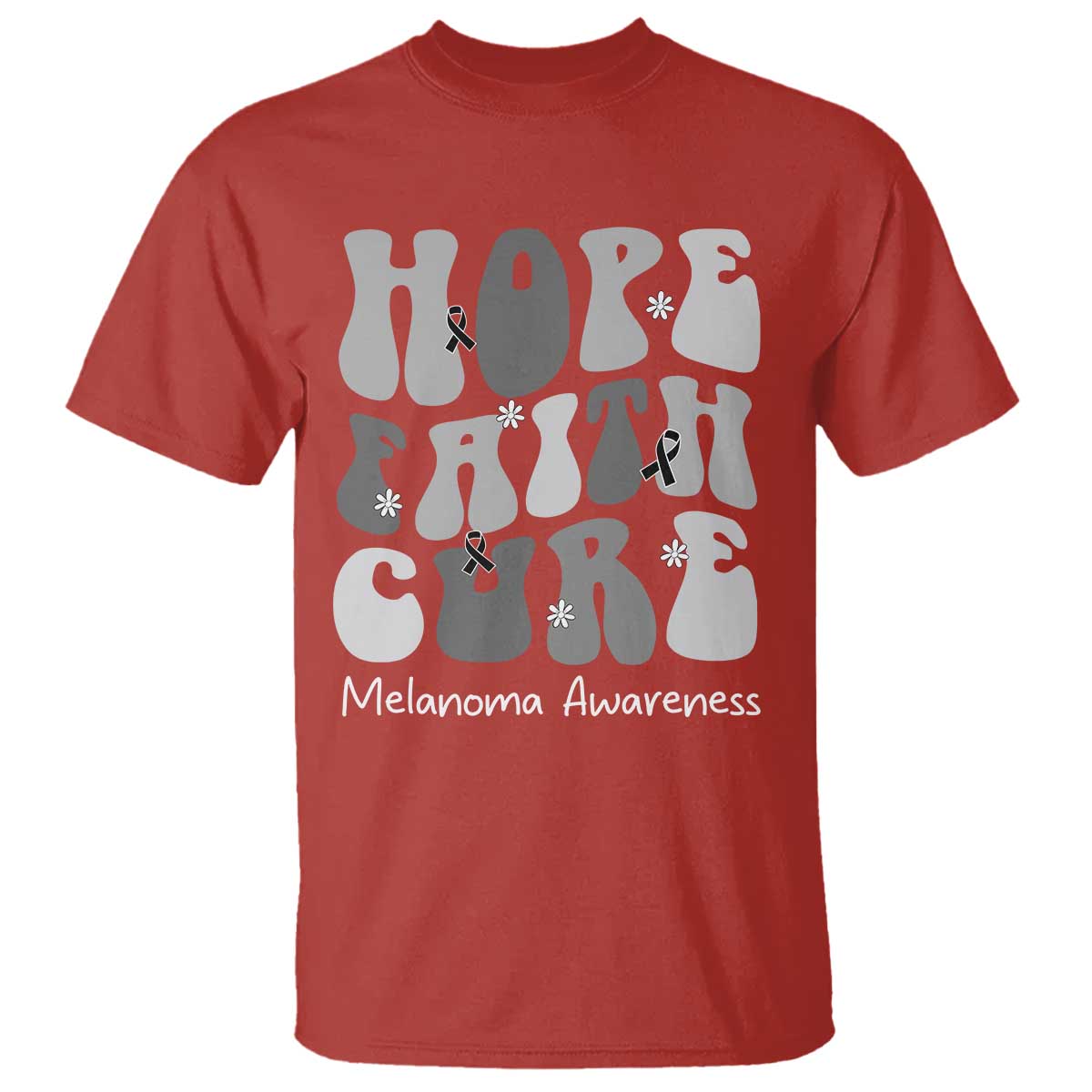 Faith Hope Cure Melanoma T Shirt Skin Cancer Fighter