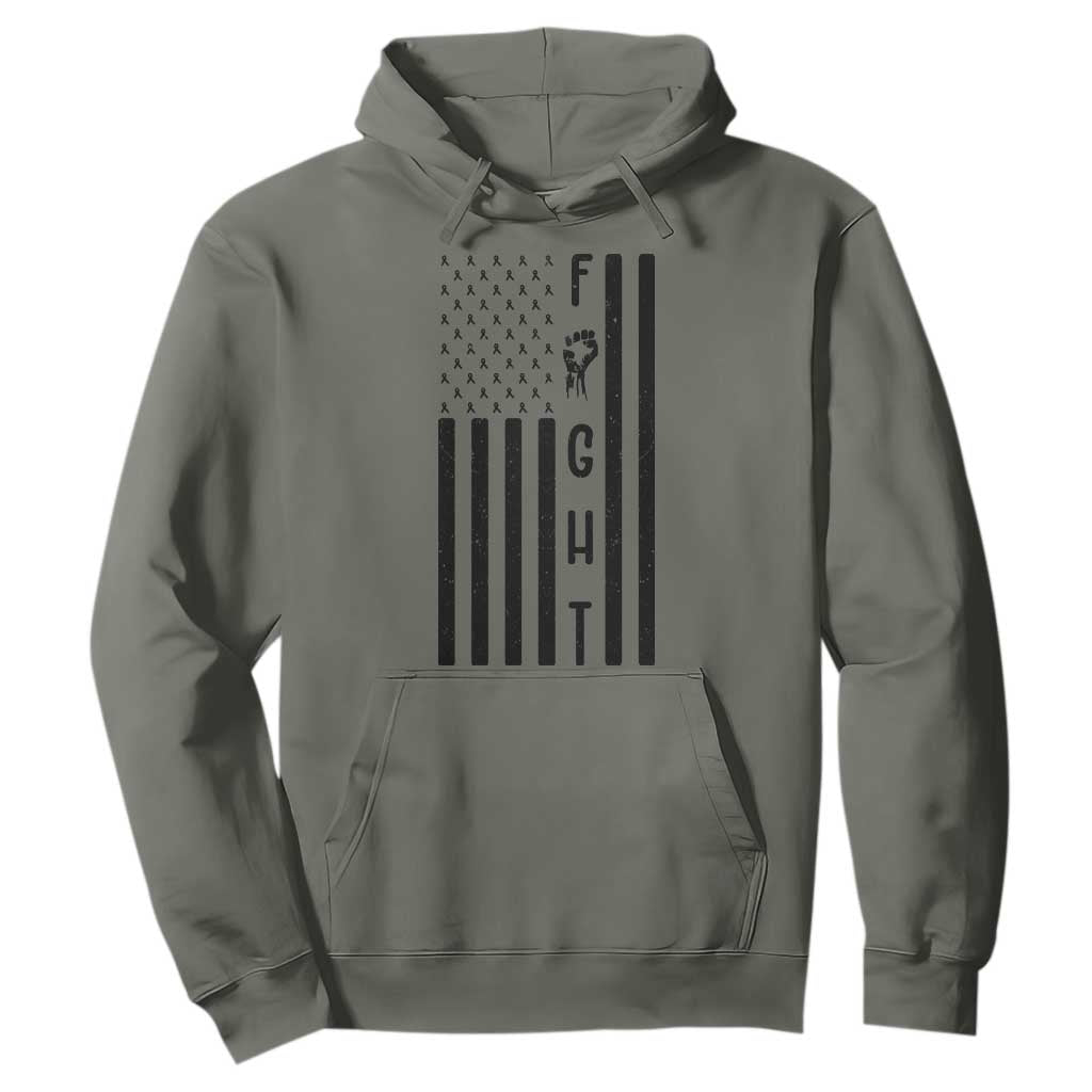 Fight Skin Cancer Melanoma Fighter USA Flag Hoodie