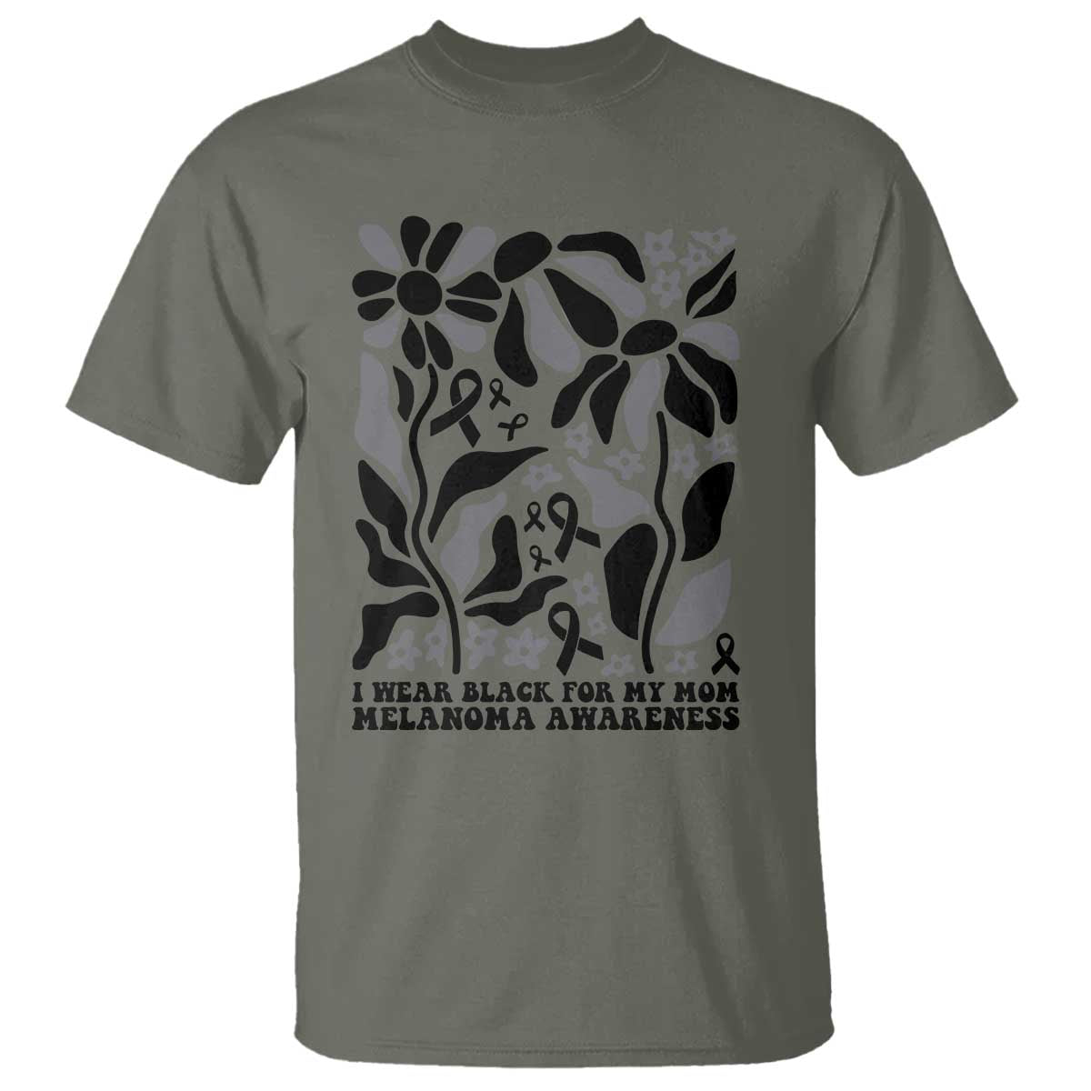 I Wear Black For My Mom T Shirt Melanoma Support Squad