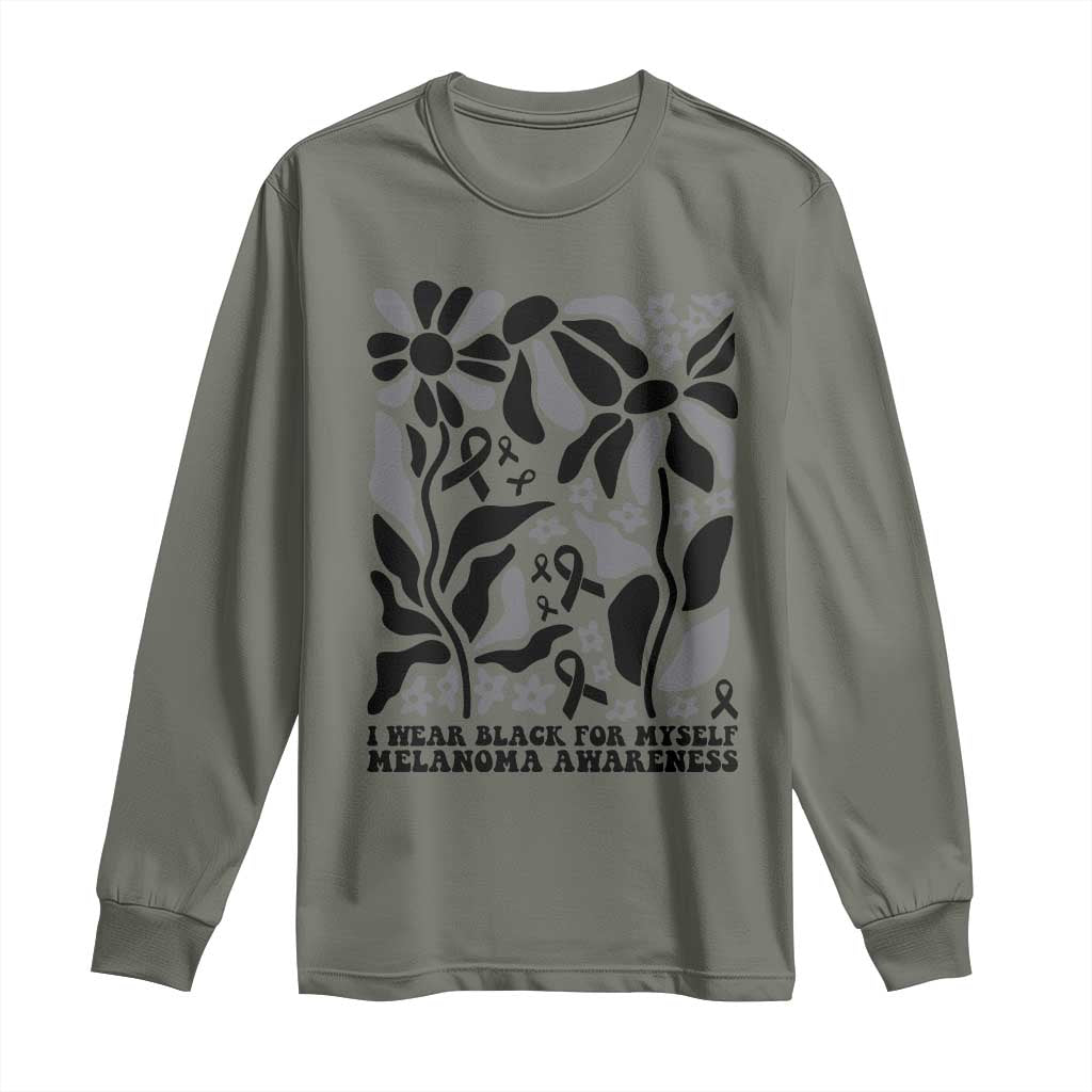 Melanoma Support Long Sleeve Shirt I Wear Black For Myself Skin Cancer Survivor