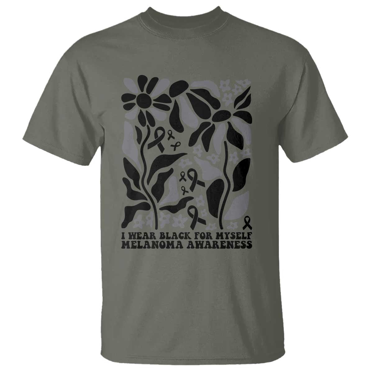 Melanoma Support T Shirt I Wear Black For Myself Skin Cancer Survivor