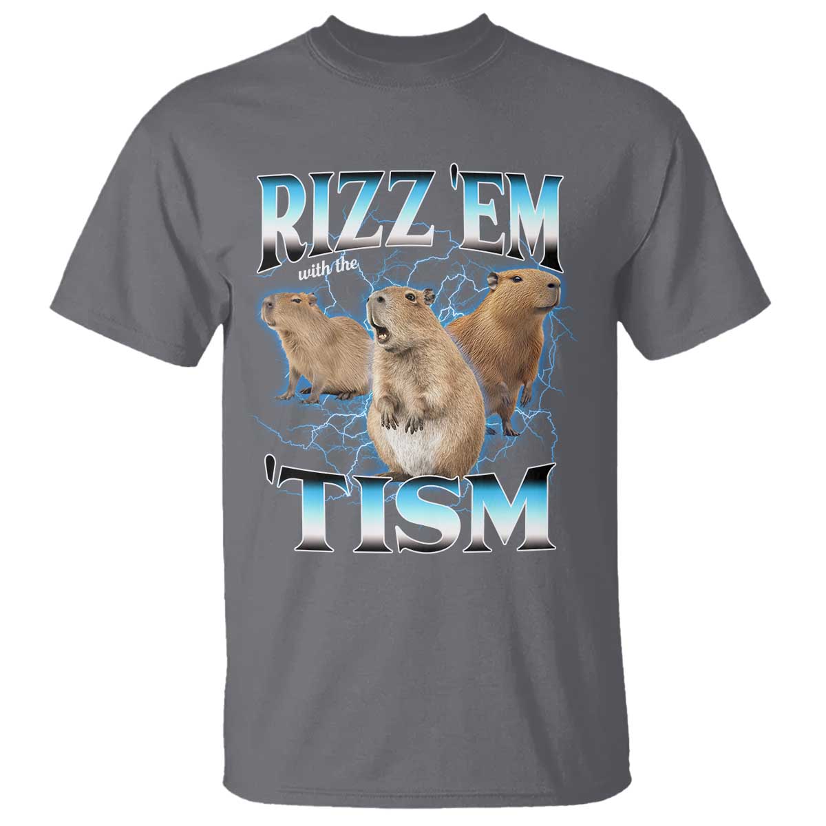 Autism Capybara T Shirt Funny Rizz Em With The Tism