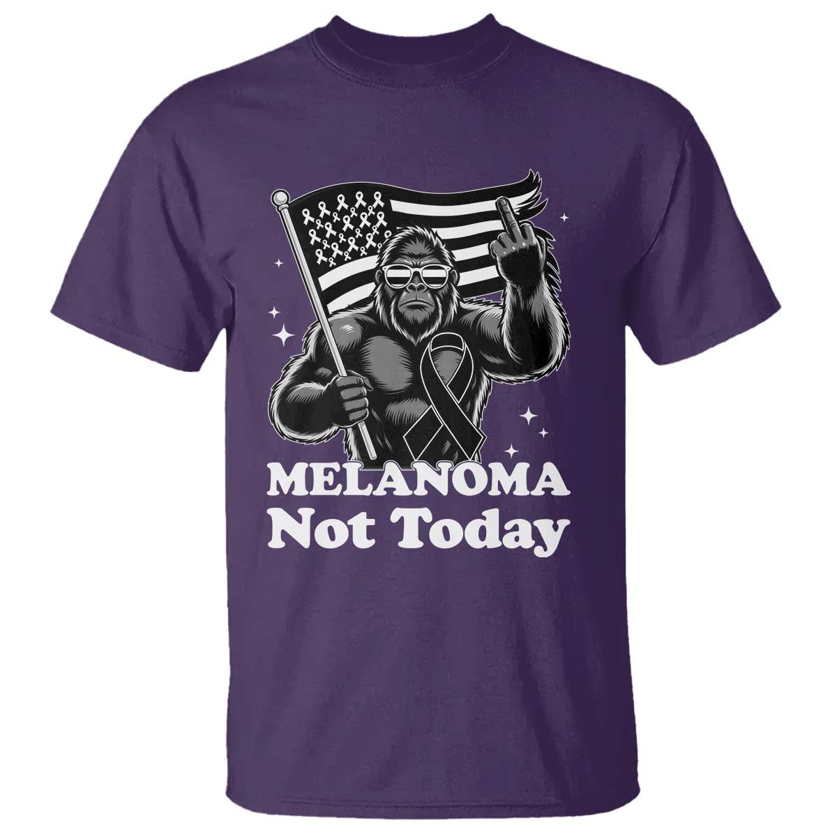 Bigfoot Black Ribbon T Shirt Not Today Melanoma