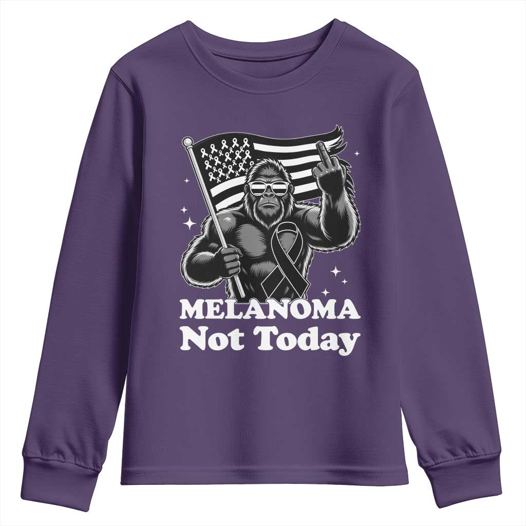 Bigfoot Black Ribbon Youth Sweatshirt Not Today Melanoma