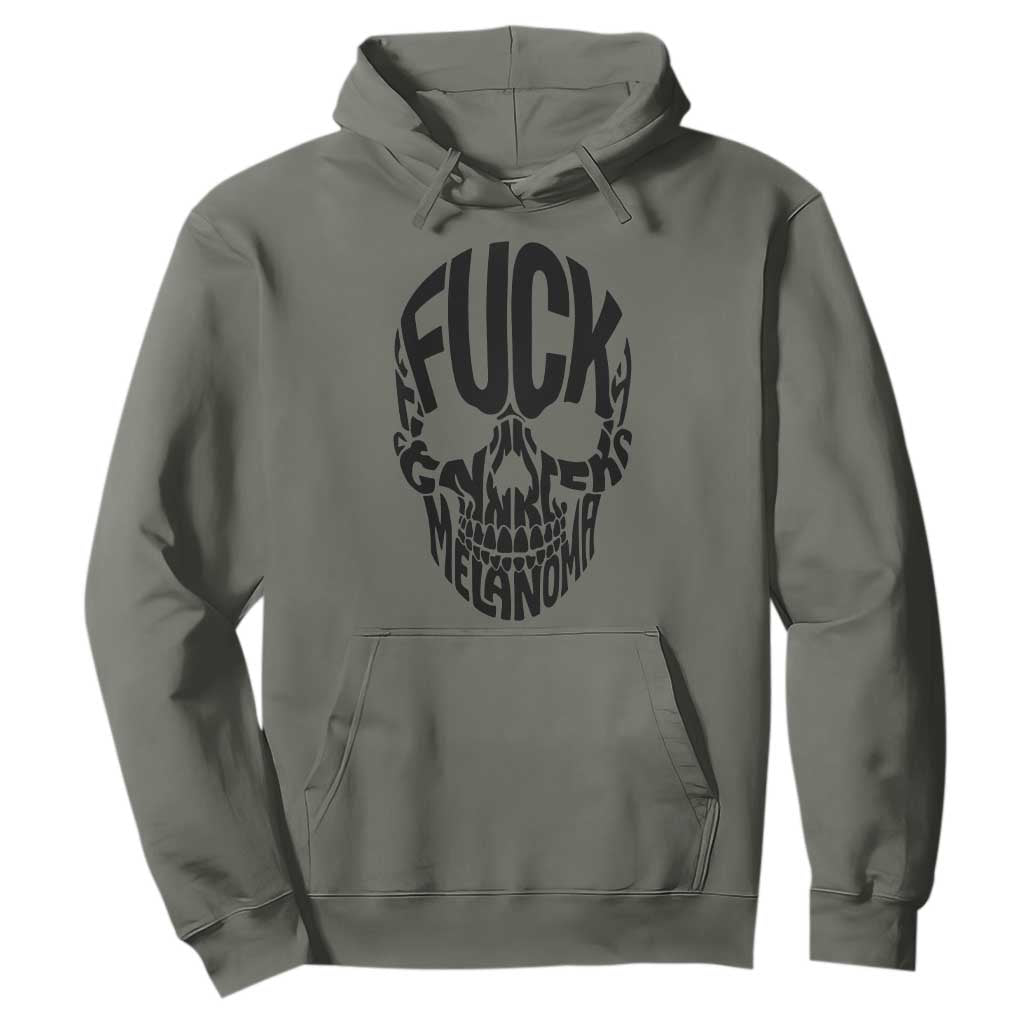 Fuck Melanoma Skull Typography Hoodie Skin Cancer Warrior