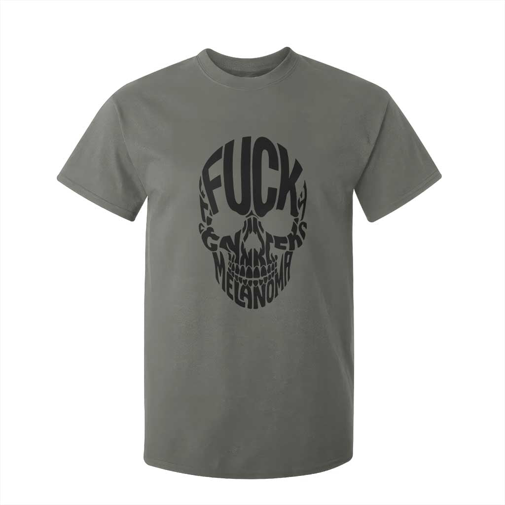 Fuck Melanoma Skull Typography T Shirt For Kid Skin Cancer Warrior