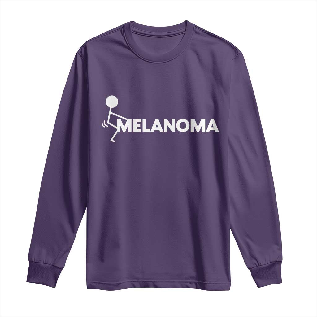 Fuck Melanoma Long Sleeve Shirt Funny Stick Figure Warrior