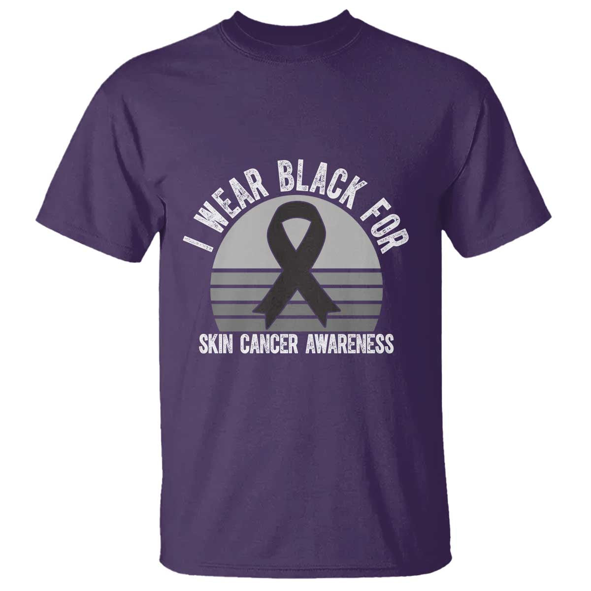 I Wear Black For Skin Cancer T Shirt Retro Vintage Sunset