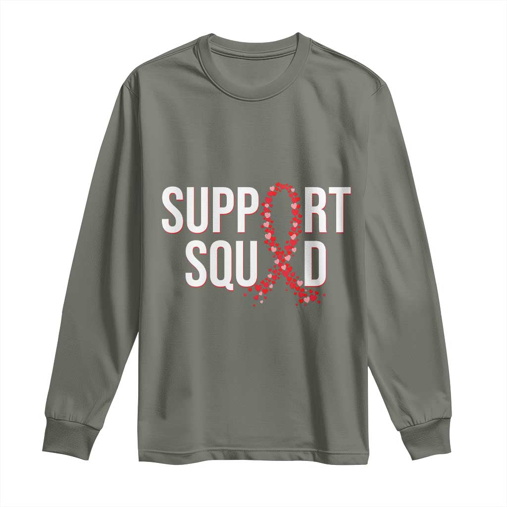 HIV AIDS Support Fighter Long Sleeve Shirt Support Squad Gift