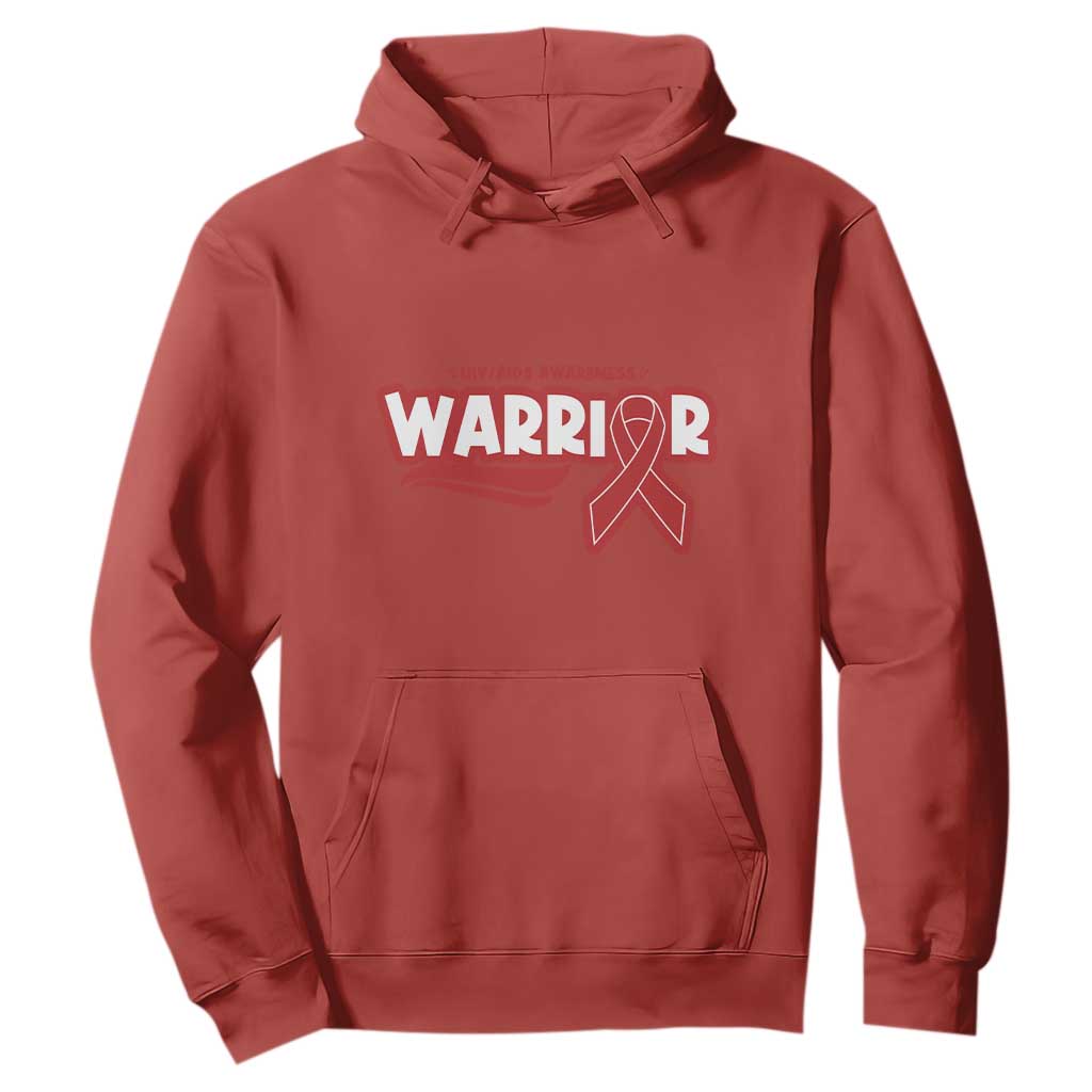 HIV Support Warrior Hoodie Red Ribbon Empower Gift